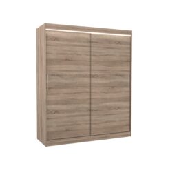 Tolóajtós gardrób LED világítással ellátott tolóajtós szekrény LINCOLN 180 - Trüffel Trüffel
