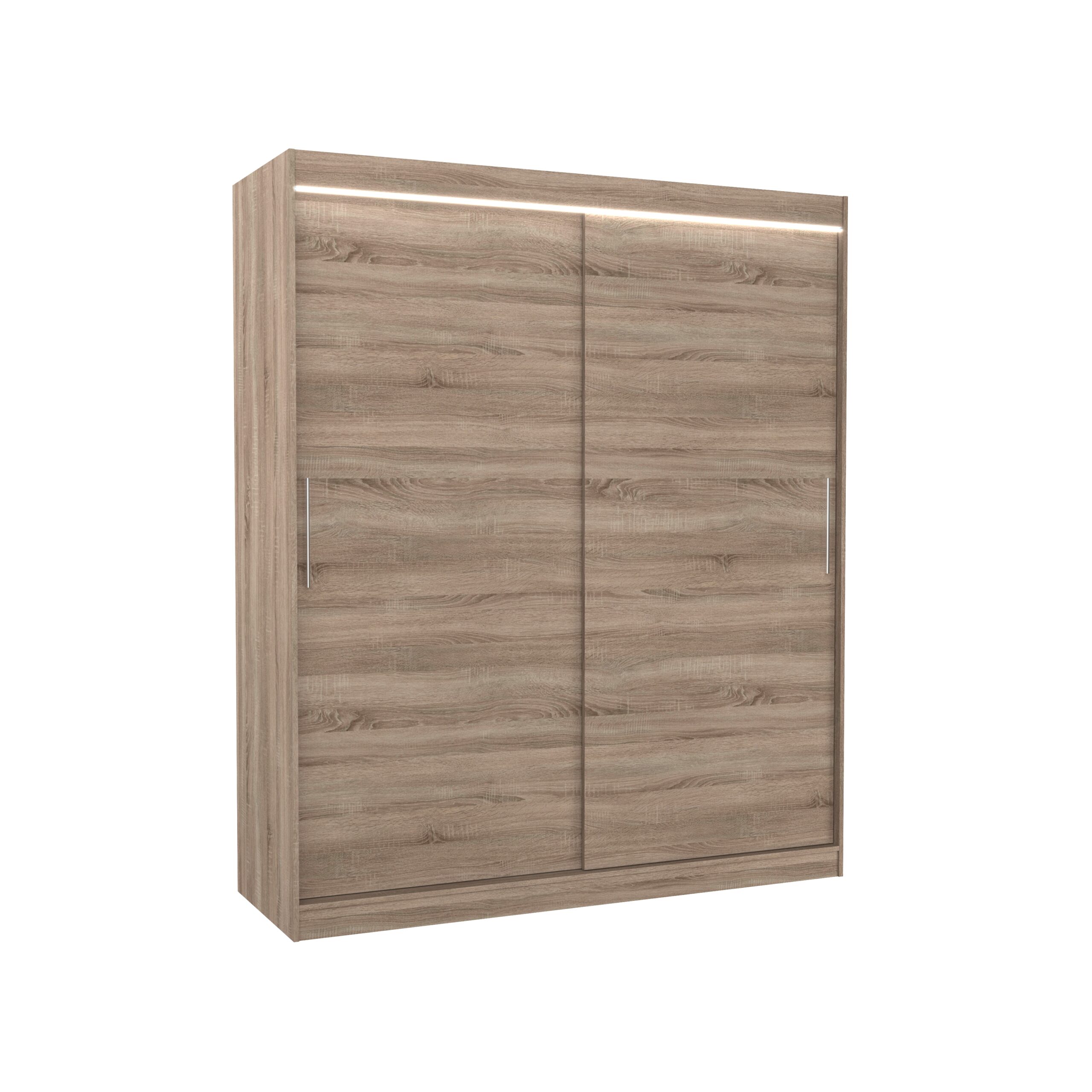 Tolóajtós gardrób LED világítással ellátott tolóajtós szekrény LINCOLN 180 - Trüffel Trüffel