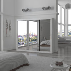 Tolóajtós gardrób Tükrös tolóajtós szekrény CHESTER 250 - Fehér Fehér