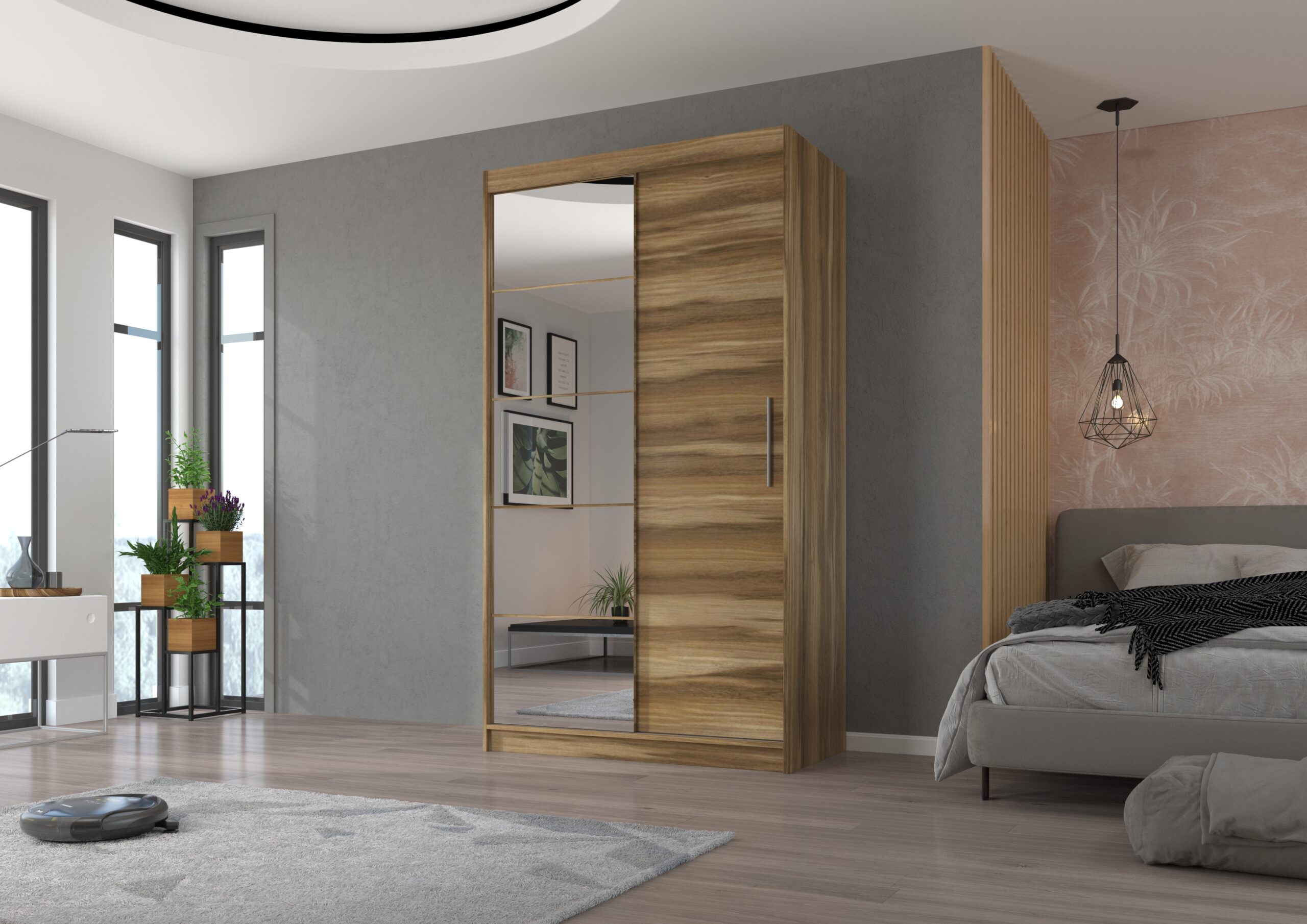 Tolóajtós gardrób Tolóajtós szekrény tükörrel ESTI 120 - Murano Tolóajtós szekrény tükörrel ESTI 120