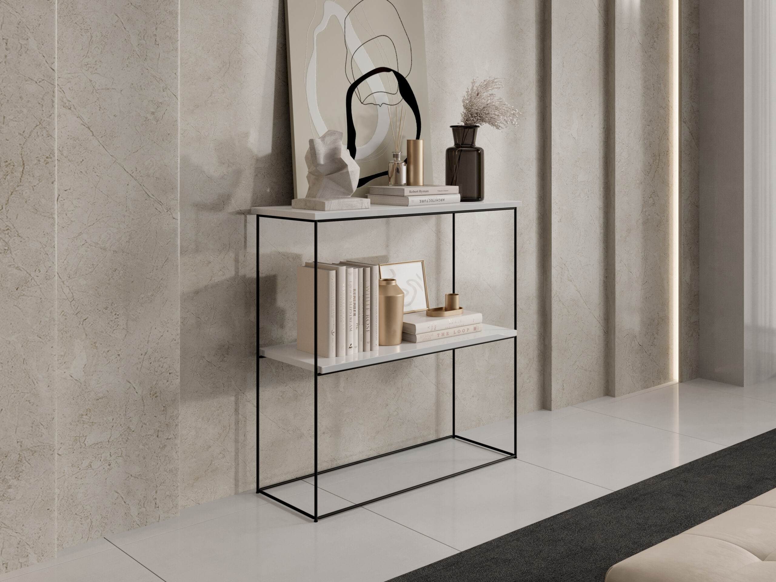 TONI konzol asztalka - Fekete Fekete