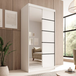 Tolóajtós gardrób Tolóajtós szekrény Laurencja 100 - Fehér Fehér