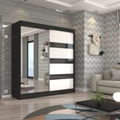 Tolóajtós szekrény tükörrel és lacobellel TOURA 200