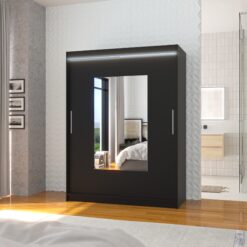 Tükörrel és LED világítással ellátott tolóajtós szekrény DORRIGO 150