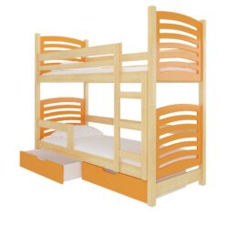 Gyerekágy Kétszemélyes emeletes ágy matracokkal OSUNA - Fenyő Fenyő