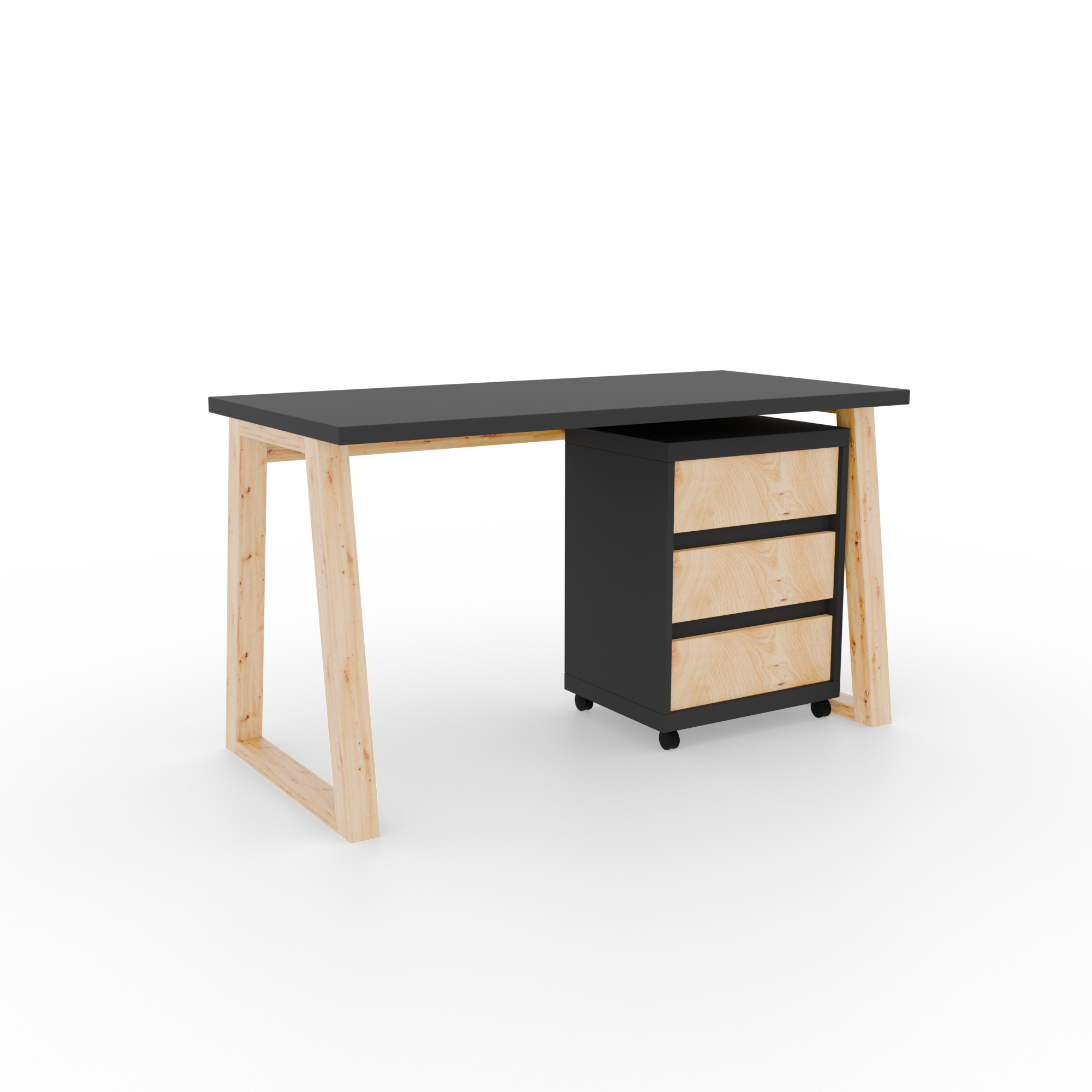 Íróasztal Biktop talapzatos Iwo I - Grafit Biktop talapzatos Iwo I