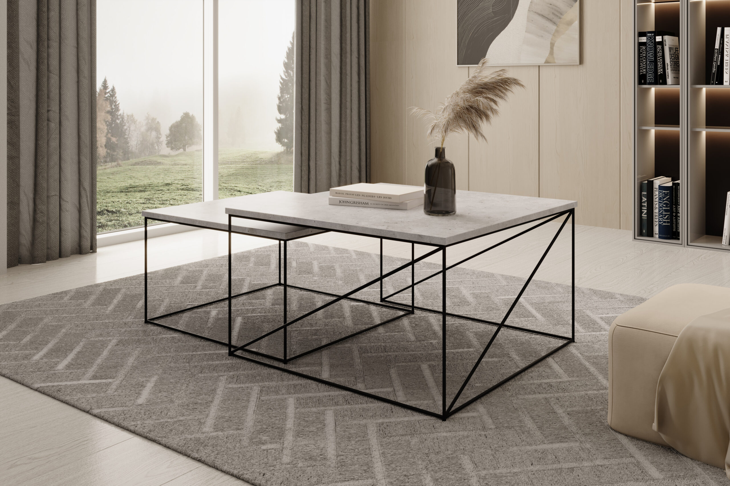 Licco 2in1 dohányzóasztal - Fekete Fekete